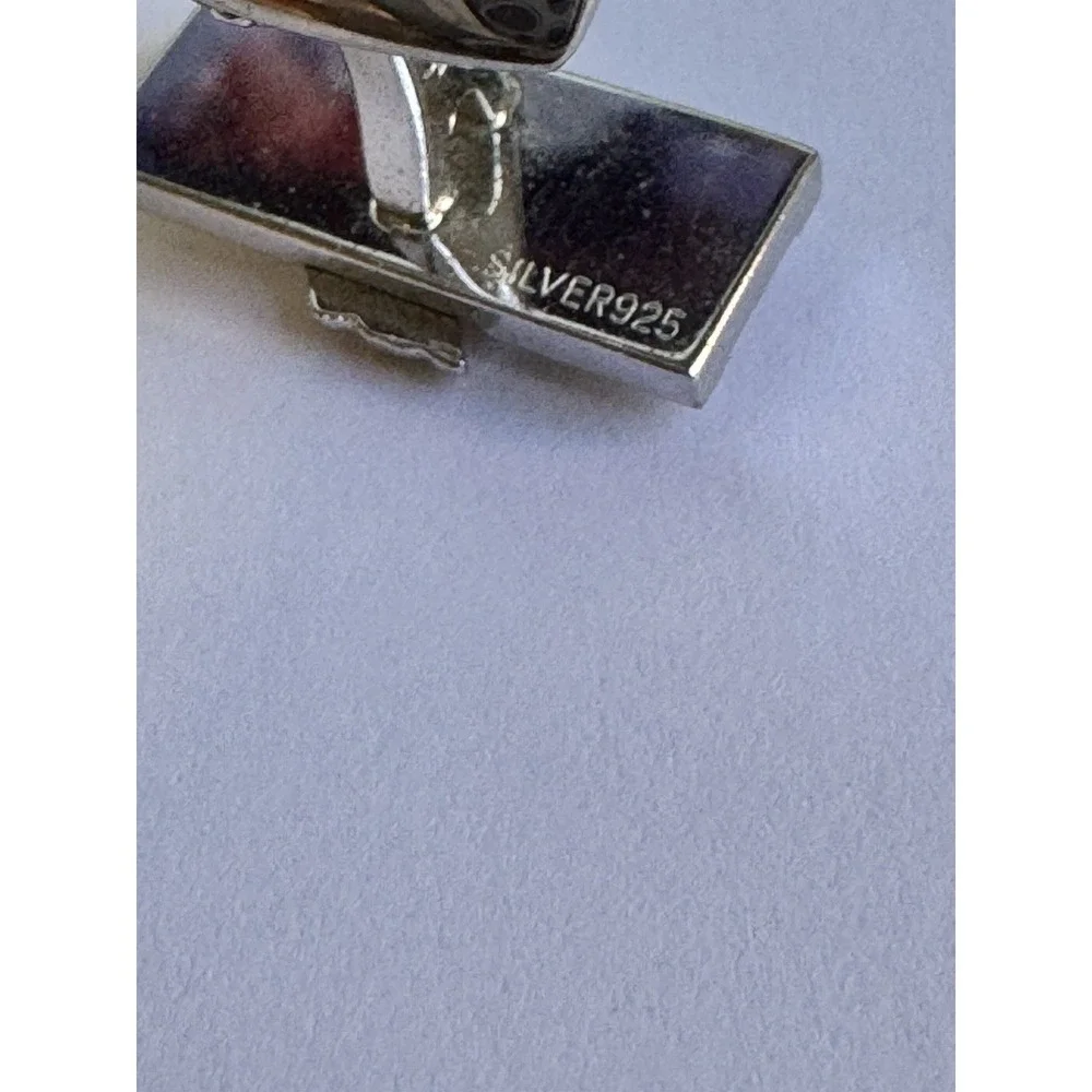 Yves Saint Laurent Cufflinks Silver 925 Unused Stylish Design Pre-owned